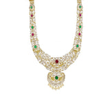 18K Yellow Gold Diamond Necklace & Earrings Set W/ 24.19ct VVS Diamonds, Rubies, Emeralds & Pearls - Virani Jewelers | 18K Yellow Gold Diamond Necklace & Earrings Set W/ 24.19ct VVS Diamonds, Rubies, Emeralds &am...