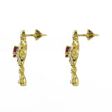 18K Multi Tone Gold Diamond Earrings & Necklace Set W/ VVS Diamonds on Flower Accented Chain - Virani Jewelers |  18K Multi Tone Gold Diamond Earrings & Necklace Set W/ VVS Diamonds on Flower Accented Chain...