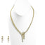 18K Multi Tone Gold Diamond Earrings & Necklace Set W/ VVS Diamond on Lariat Chain - Virani Jewelers