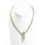 18K Multi Tone Gold Diamond Earrings & Necklace Set W/ VVS Diamond on Lariat Chain - Virani Jewelers