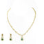 18K Multi Tone Gold Diamond Earring & Necklace Set W/ VVS Diamonds & Changeable Ruby & Emerald on Pear Shaped Pendant - Virani Jewelers