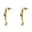 18K Multi Tone Gold Diamond Earrings & Necklace Set W/ VVS Diamonds, Rubies, South Sea Pearl & Pear Shaped Pendant - Virani Jewelers