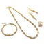 18K Multi Tone Gold Jewelry Set W/ Rounded Textured Bead Ball Accents - Virani Jewelers