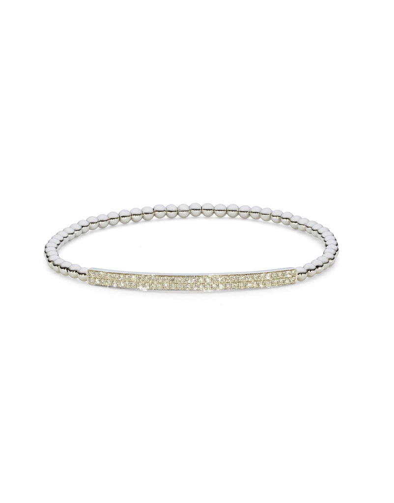 18K Yellow Gold Diamond Bangle W/ 0.59ct Diamonds & Stretchable Band - Virani Jewelers | Indulge in the guilt-free exploration of precious diamonds and gold of this exquisite women’s str...