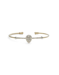18K Yellow Gold Diamond Bangle W/ 0.8ct Diamonds & Crossover Band - Virani Jewelers
