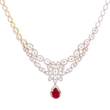 18K Gold Diamond Jewelry Set (40.2gm) | 
Add a decadent layer of shimmer and shine to your ears and neck with this magnificent 18 karat g...