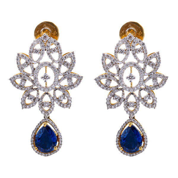 18K Gold Diamond Jewelry Set (40.2gm) | 
Add a decadent layer of shimmer and shine to your ears and neck with this magnificent 18 karat g...