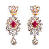 18K Gold Diamond Jewelry Set (48.6gm) | 
This gorgeous 18 karat gold necklace and earring set is flush with glimmering diamonds and ruby ...