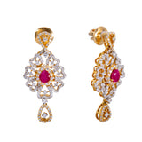 18K Gold Diamond Jewelry Set (35gm) | 
Wear this gleaming 18 karat gold, diamond, and ruby jewelry set with your favorite formal wear f...