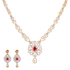 18K Gold Diamond Jewelry Set (35gm)