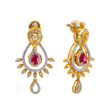 18K Gold Diamond Jewelry Set (35.2gm) | Add the sophistication of diamonds and rubies to your favorite formal or traditional outfits with...