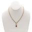 5.82CT Diamond Box Chain Necklace and Earrings Set in 18k Yellow Gold W/ Drop Ruby Pendant - Virani Jewelers