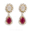 5.82CT Diamond Box Chain Necklace and Earrings Set in 18k Yellow Gold W/ Drop Ruby Pendant - Virani Jewelers