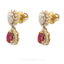 5.82CT Diamond Box Chain Necklace and Earrings Set in 18k Yellow Gold W/ Drop Ruby Pendant - Virani Jewelers