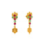 22K Yellow Gold Kasu Necklace Set w/ Emeralds & Rubies