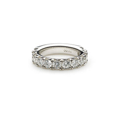 14K White Gold Diamond Wedding Band W/ 3.45ct VS-SI Diamonds & Shared Prong Setting - Virani Jewelers