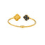 21K Yellow Gold & Enamel Clover Bangle (10gm)