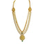 22K Yellow Gold Antique Necklace & Earrings Set W/ Ruby, Emerald, CZ & Large Ornate Pendants on Beaded Multi Strand - Virani Jewelers
