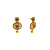 22K Yellow Gold Antique Necklace and Earrings Set W/ Ruby - Virani Jewelers | 


Exuding ethereal charm and an antique allure, the 22K antique gold necklace has a stunning des...
