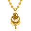 22K Yellow Gold Antique Necklace & Jhumki Earrings Set W/ Laxmi Pendant - Virani Jewelers