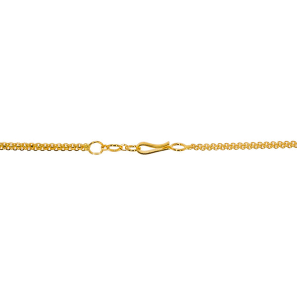 22K Yellow Gold Antique Necklace & Jhumki Earrings Set W/ Laxmi Pendant & Split Chain - Virani Jewelers | Make an undeniably bold statement with this stunning 22K yellow gold antique Temple necklace and ...