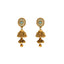 22K Yellow Antique Gold Choker Set W/ Blue & White Meena Center - Virani Jewelers
