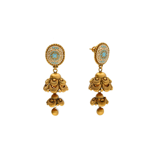 22K Yellow Antique Gold Choker Set W/ Blue & White Meena Center - Virani Jewelers | 


This set is an excellent way to add beautiful jewelry from our collection to your wardrobe. We...
