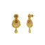 22K Gold Multi Tone Gold Meenakari Drop Earrings W/ Shield Design & Feather Accents - Virani Jewelers