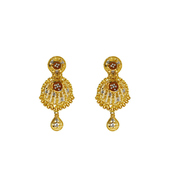 22K Gold Multi Tone Gold Meenakari Drop Earrings W/ Shield Design & Feather Accents - Virani Jewelers | 


Enjoy the beauty of brilliant gold colors blended into classic fine jewelry designs such as th...