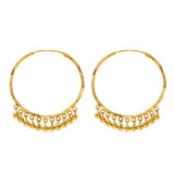 22K Yellow Gold Beaded Hoop Earrings - Virani Jewelers | 
These chic 22K Indian gold earrings for women will add a stylish flare to any look. They can eas...