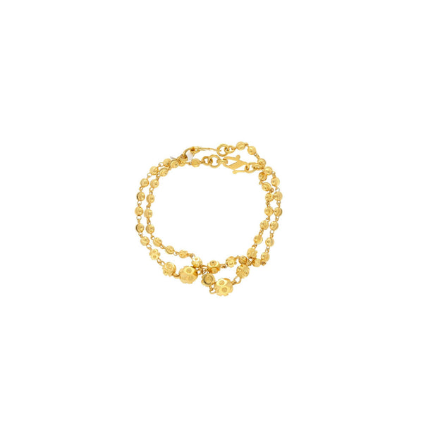 An image of the 22K gold bracelet with varying sized gold balls from Virani Jewelers. | Give your little one a gift they’re sure to remember with this gorgeous set of beaded baby bracel...
