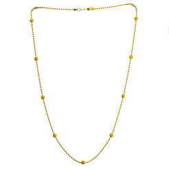 22K Yellow Gold Ball Chain W/ Glass Blast Accent Balls - Virani Jewelers