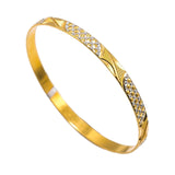 22K Multi Tone Gold Bangle W/ Overlay White Gold Circle Details - Virani Jewelers |  22K Multi Tone Gold Bangle W/ Overlay White Gold Circle Details for women. This lovely 22K multi...