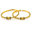 22K Yellow Gold Bangle W/ Bead Ball Accents & Hand Painted Details - Virani Jewelers