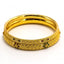 22K Yellow Gold Bangles Set of 6 W/ Emeralds, Rubies & Delicate Flower Details - Virani Jewelers