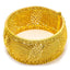 22K Yellow Gold Bangle W/ Domed Frame & Intricate Bead Ball Design - Virani Jewelers