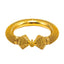 22K Yellow Gold Bangles Set of 2 W/ Double Octahedron Accents & Beaded Filigree - Virani Jewelers