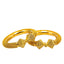 22K Yellow Gold Bangles Set of 2 W/ Double Octahedron Accents & Beaded Filigree - Virani Jewelers