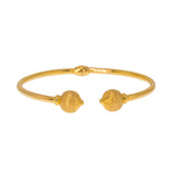 22K Yellow Gold Bangle W/ Facing Speckled Accent Balls - Virani Jewelers | Create bold accents with radiant blends of gold colors and unique jewelry designs such as this 22...