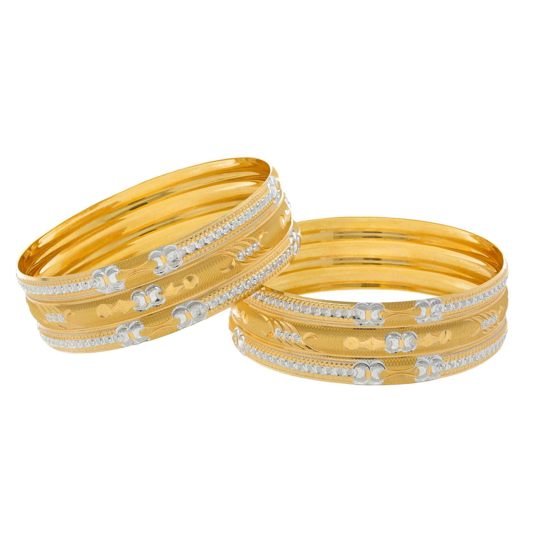 22K Yellow Gold Adequate Bangles Set of Two 76.4 Grams
