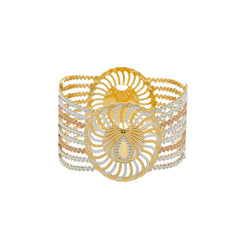22K Multitone Innovative Cuff Bangles Set of Two, 72.6 grams - Virani Jewelers
