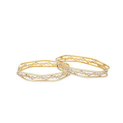 22K Yellow & White Gold Aspen Bangles - Virani Jewelers