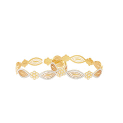 22K Yellow & White Gold Daisy Bangles - Virani Jewelers