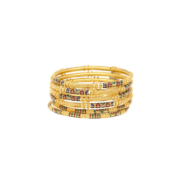 22K Yellow Gold & Enamel Medium Unity Bangle - Virani Jewelers | 
Brighten up any look with the 22K Yellow Gold & Enamel Medium Unity Bangles from Virani Jewe...