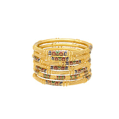 22K Yellow Gold & Enamel Medium Unity Bangle - Virani Jewelers