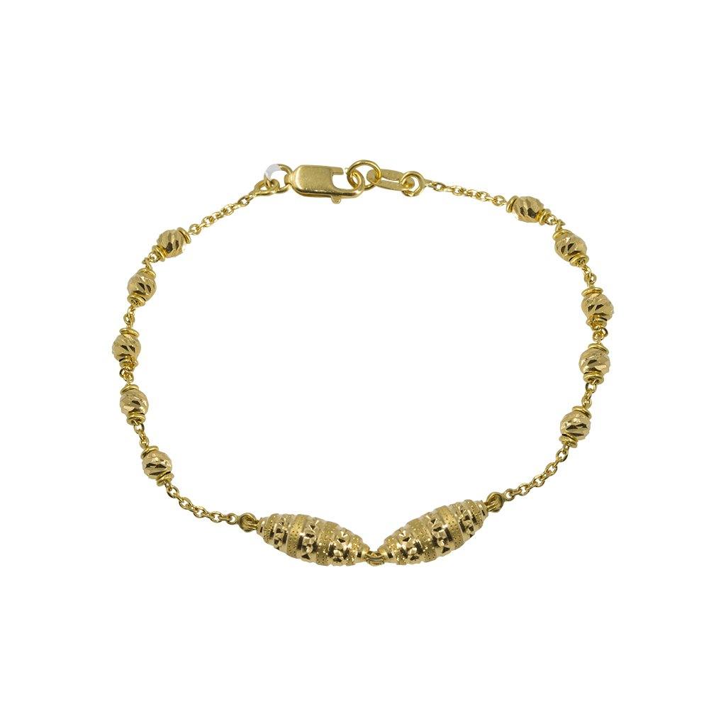 22K Yellow Gold Bracelet W/ Accent "Honeycomb" Beads - Virani Jewelers | Make design and unique details a part of your look with this one of a kind 22K yellow gold women’...