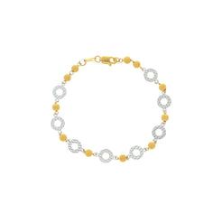 22K Yellow Gold Link Peace Bracelet W/ White Gold Disc Accents, 6.5 grams - Virani Jewelers
