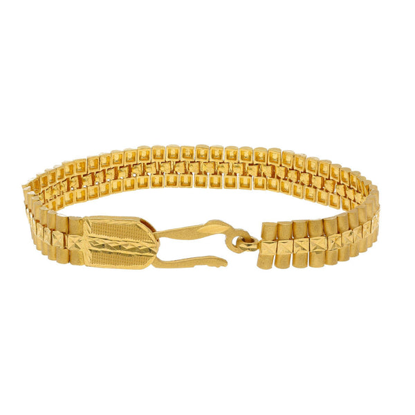 22K Yellow Gold Men's Watch Band Bracelet W/ Tubular Links & Centered Square Hammered Accents - Virani Jewelers | 


Don’t shy away from the opportunity to be flawlessly unique in special men’s jewelry pieces li...