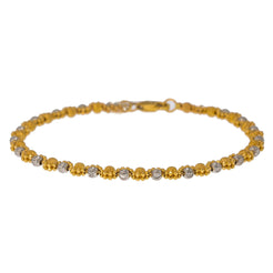 22K Multi Tone Gold Adjustable Bracelet W/ Double Beaded Strand - Virani Jewelers