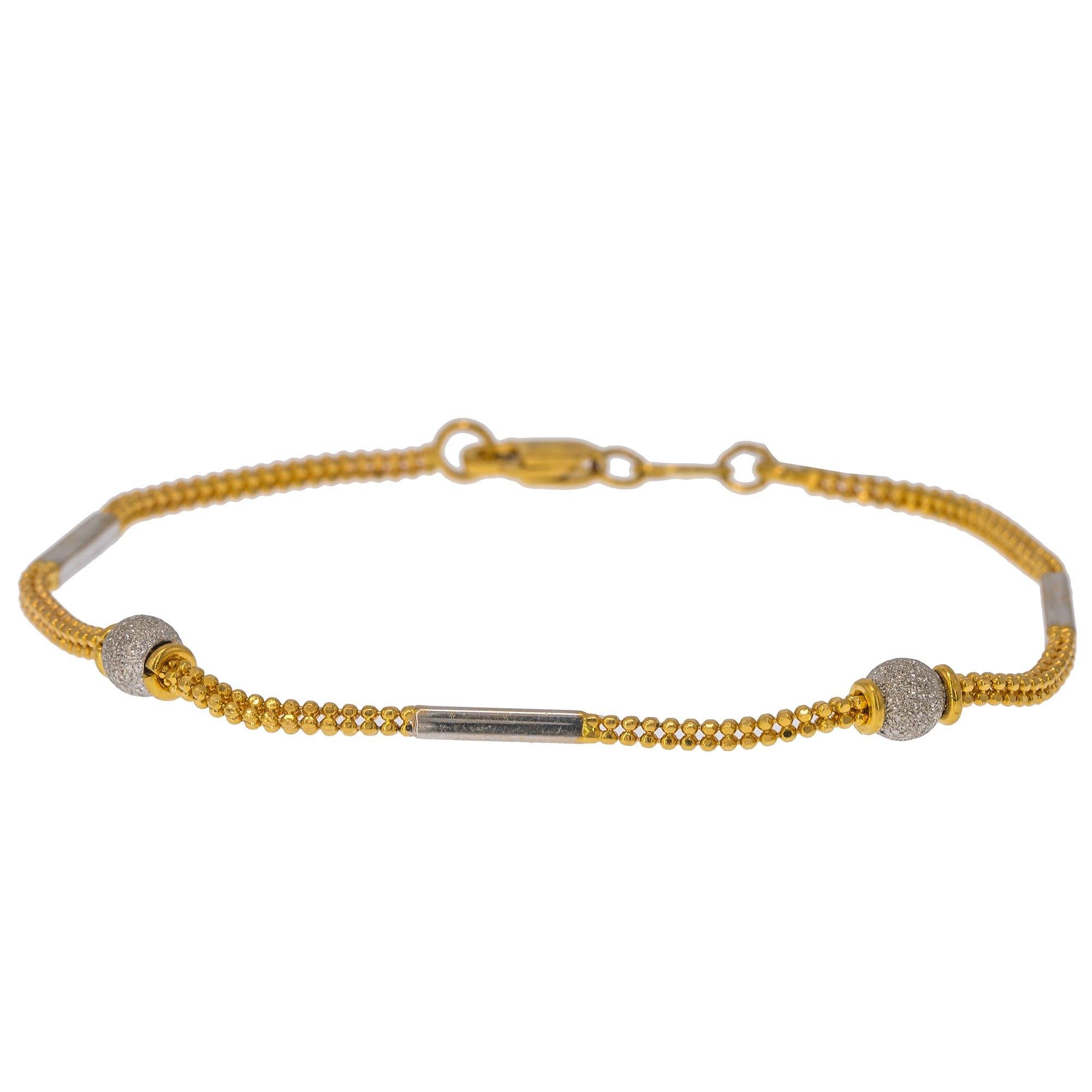 Rubans Voguish Gold Toned Stainless Steel Minimal Adjustable Bracelet